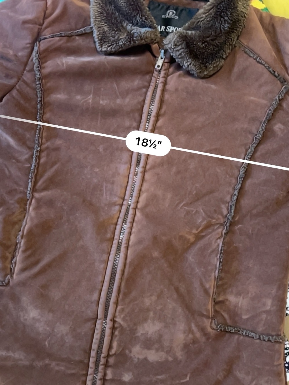 Vintage Brown Velvet Fur Lined Jacket Small - Picture 8 of 9